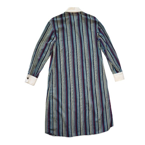 Vintage 70's Jerell Striped Shirt Dress 1970's Retro Mod Preppy Collared Dress S - Picture 2 of 6